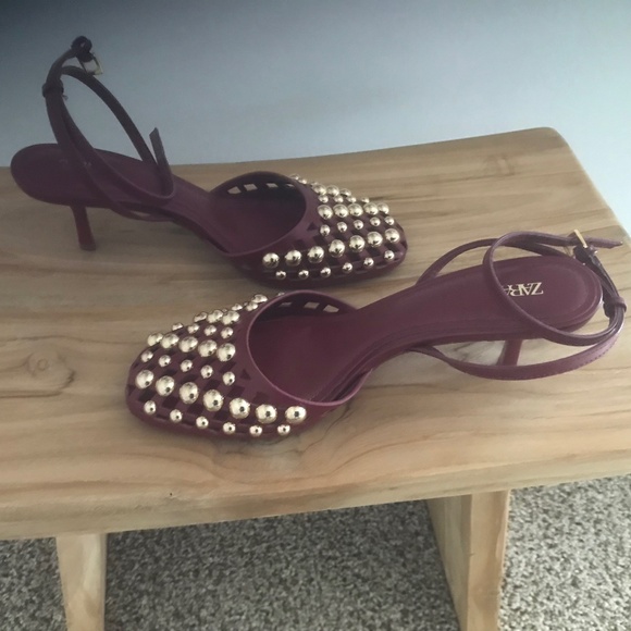 Zara Rec Studded Ankle Strap Sandals - Picture 2 of 3
